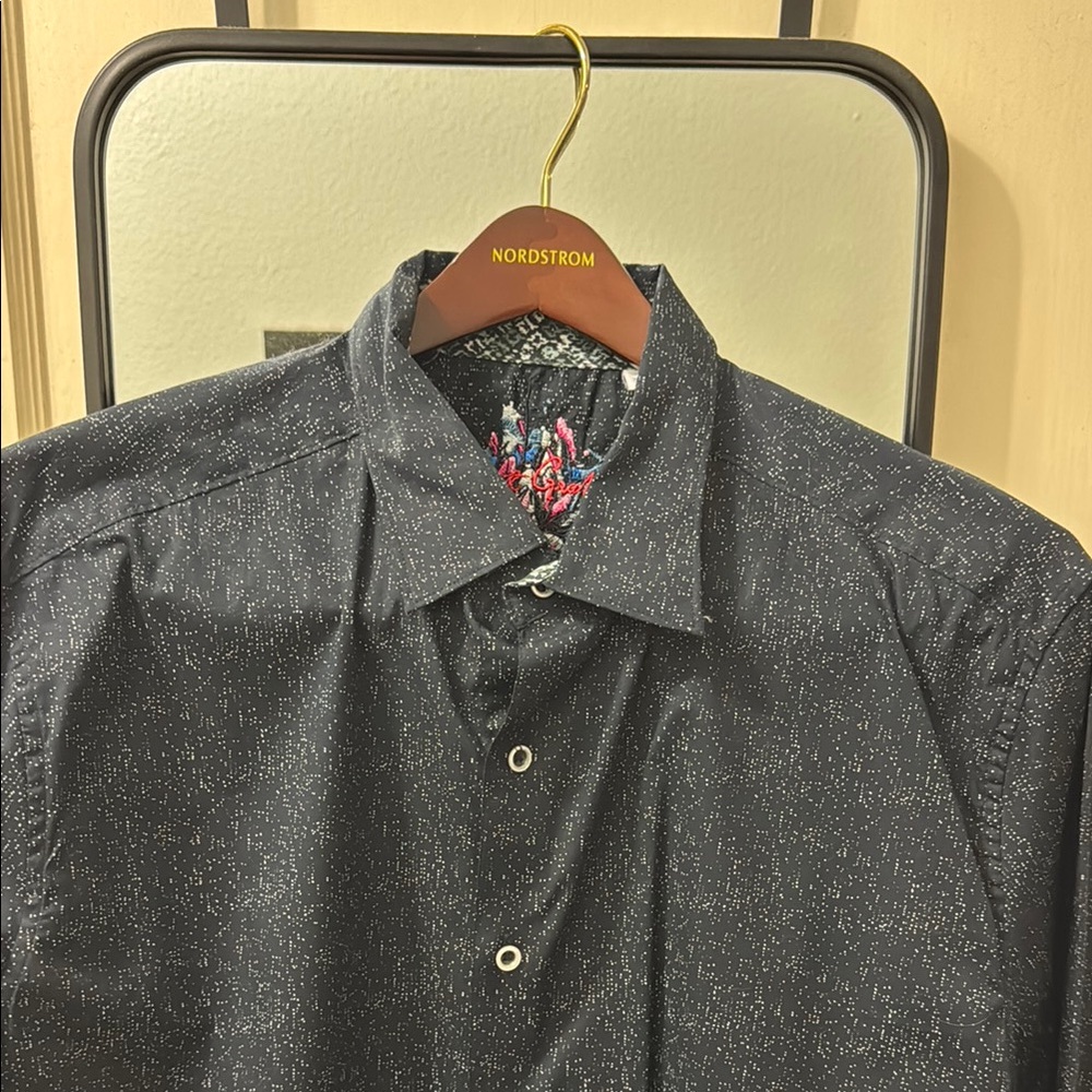Robert Graham Black Dress Shirt Classic Formal Design